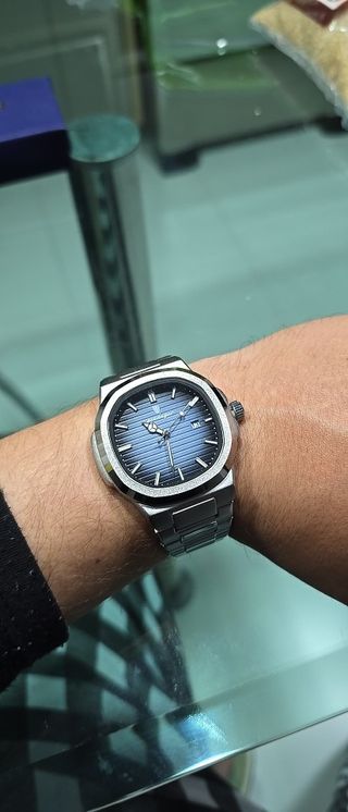 Reloj Pocal plateado y azul