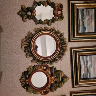 Set de 6 Cuadros y Espejos Pequeños