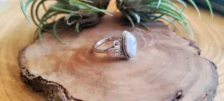 Anillo Plata Ley 925 con Piedra Lunar