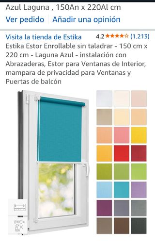 Estor Enrollable Azul Laguna 150x220cm