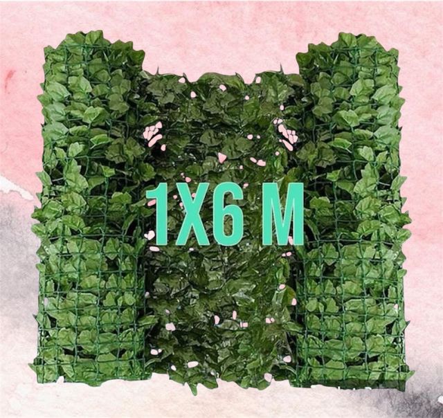 1x6M Siepe artificiale Edera finta recinzione