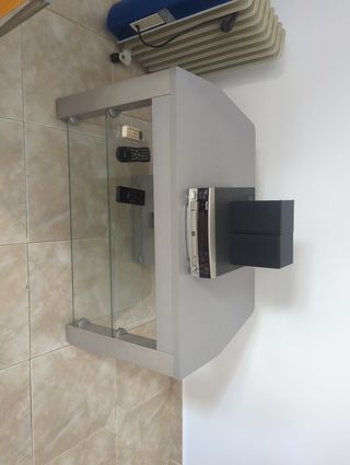 Mueble TV cristal y metal
