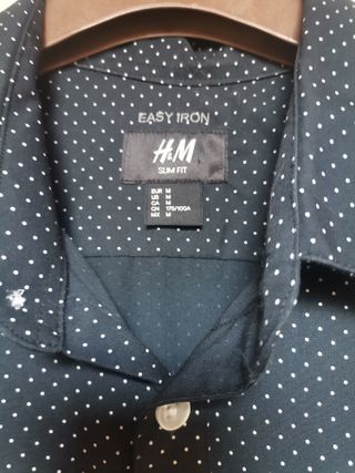 Camicia a pois blu scuro