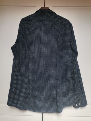 Camicia a pois blu scuro