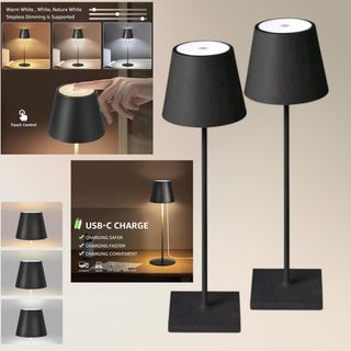 2x LAMPADA da tavolo LED ricaricabile a batteria