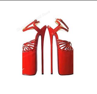 N40 Sandalias Plataforma Roja Talla 40