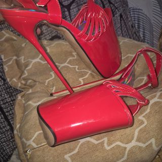N40 Sandalias Plataforma Roja Talla 40