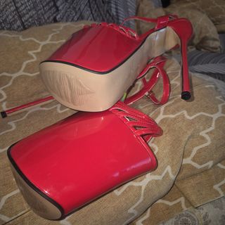 N40 Sandalias Plataforma Roja Talla 40