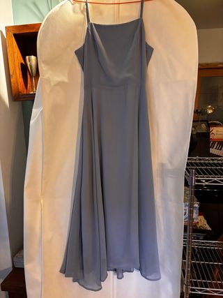 Vestido largo mujer espalda abierta azul