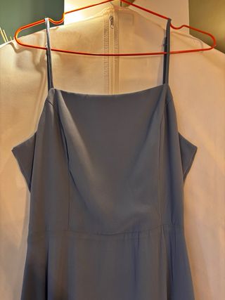 Vestido largo mujer espalda abierta azul