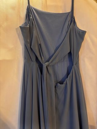 Vestido largo mujer espalda abierta azul
