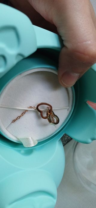 Orsetto portagioie con collana cuori