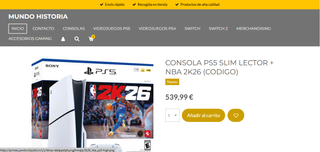 Consola PS5 Slim + NBA 2K26 (Código)