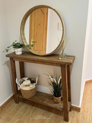 Mueble recibidor de madera  fabricación artesanal 