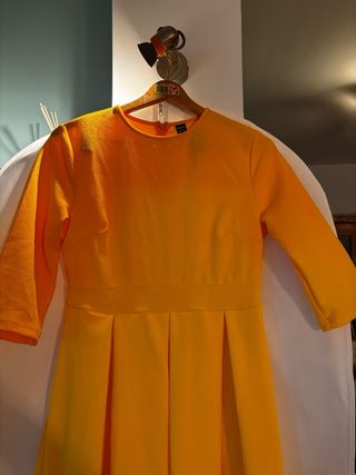 Vestido midi mujer naranja
