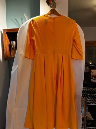 Vestido midi mujer naranja
