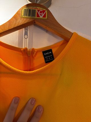 Vestido midi mujer naranja