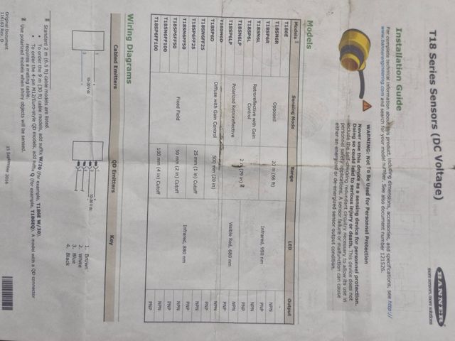 Sensor Fotoeléctrico T18SP6RQ Banner
