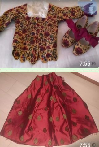 Corpiño y zapatos fallera niña par niña 8/9 años .