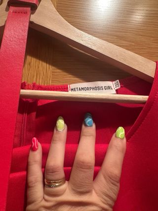 Elegante vestido rojo con cinturón talla XXL