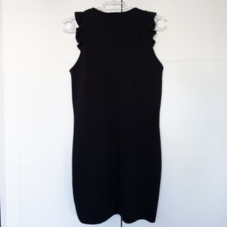 Vestido Mango Negro Tirantes Volantes Corto