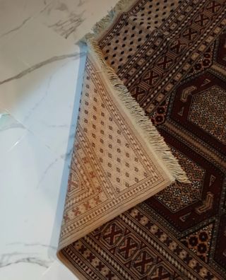 Alfombra de lana 300x200 cm Beige/Granate