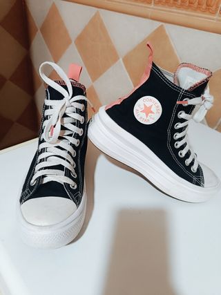 Converse niña negras y rosas