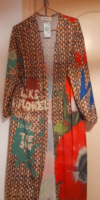 Kimono Talla Única Estampado Flores