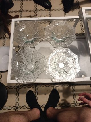 Juego de 4 cuencos de cristal vintage