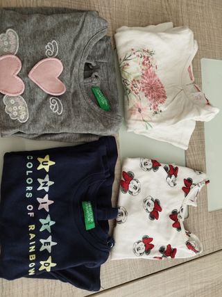 Pack 4 camisetas manga larga niña