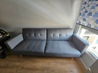 Sofá Cama Gris Tela