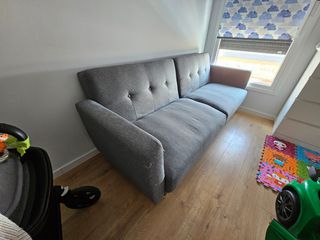 Sofá Cama Gris Tela