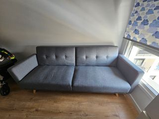 Sofá Cama Gris Tela