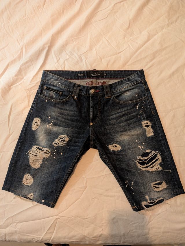 Philipp Plein Jeans Cortos Desgastados