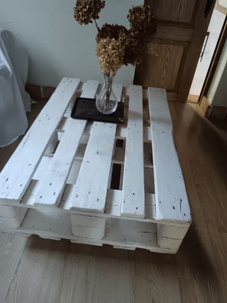 Mesa Palet Blanca Madera