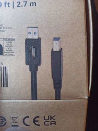Cable de 2'7 m USB 3.0 Macho A a Macho B 