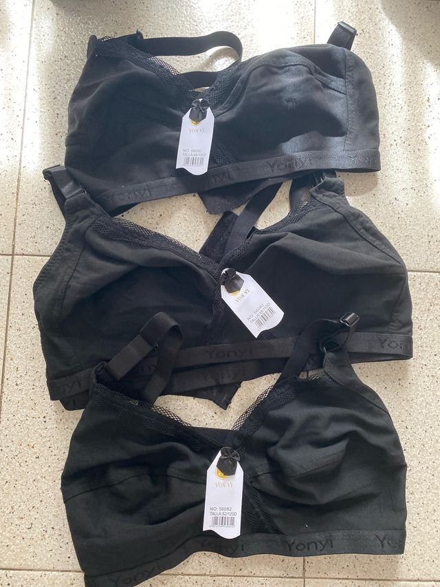 Lote 4 sostenes YON YI negros Talla 46/48/52