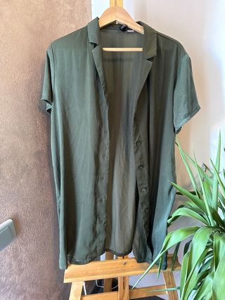 Vestido/Camisa Larga H&M Verde Oliva Talla Única