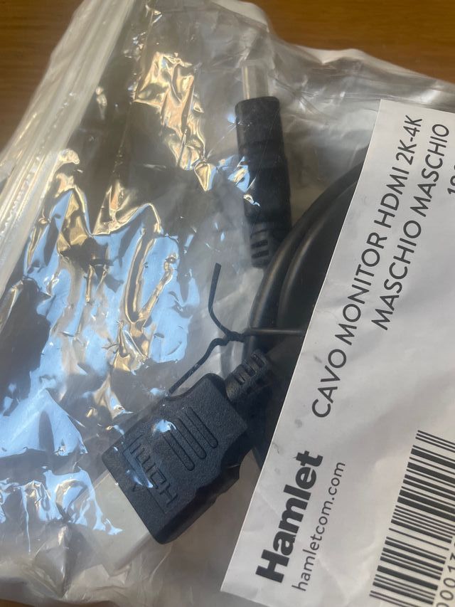 Cavo monitor Hamlet HDMI 2K-4K maschio maschio 180