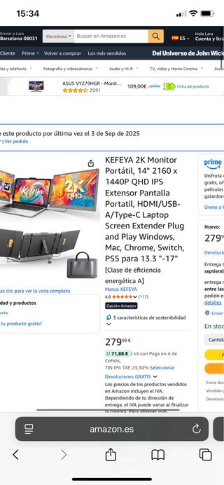 Pantalla Triple Portátil para Laptop