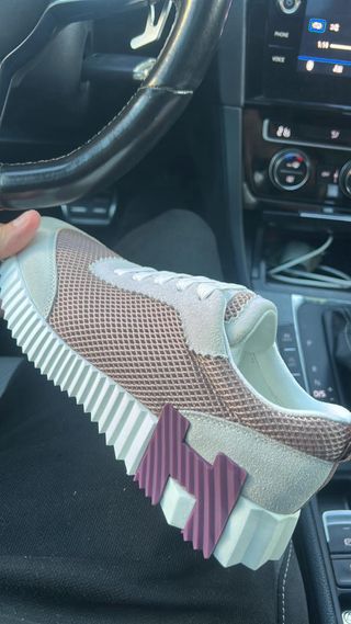 Zapatillas chica talla 38 beige/morado