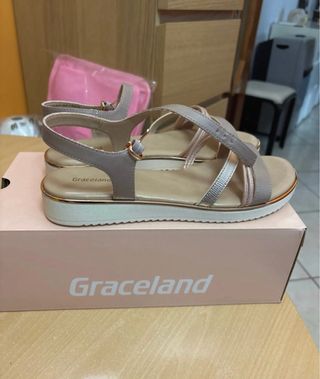 Sandali Graceland Beige/Oro Tg 40 Nuovi