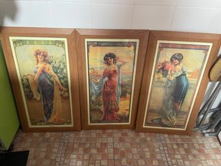 3 Cuadros Decorativos siglo XIX