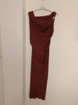 Vestido midi aplique dorado Zara talla M