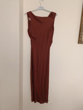 Vestido midi aplique dorado Zara talla M