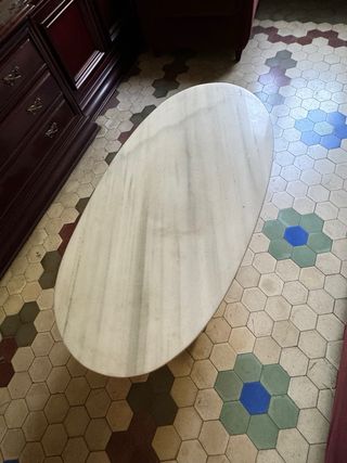 Mesa de centro mármol y madera