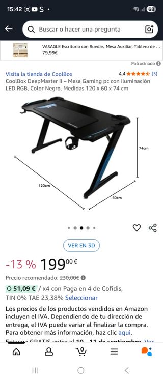 Mesa Gaming Deep Gaming Negra