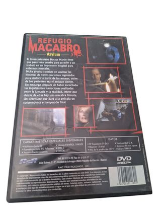 DVD Refugio Macabro Asylum Terror Suspense