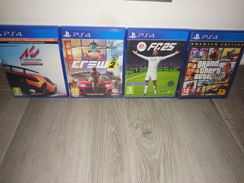 Imagen de Juegos PS4: Assetto Corsa, The Crew 2, FC25,gta5