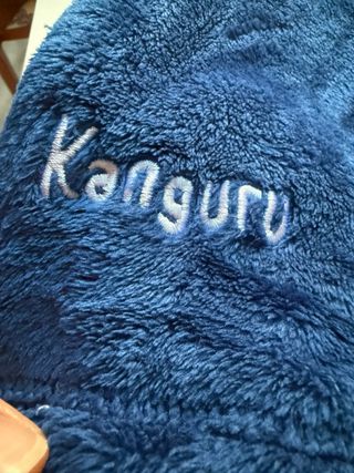 Coperta in pile con maniche blu